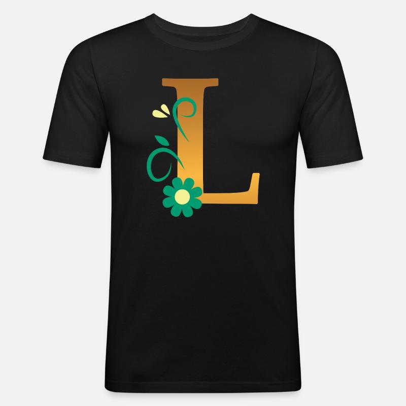 L - Männer Slim Fit T-Shirt - Schwarz