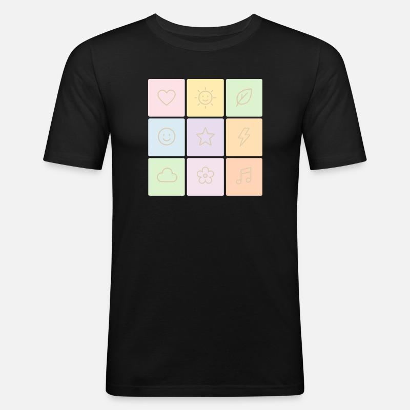 Pastel Bento Vibes - Men's Slim Fit T-Shirt - black