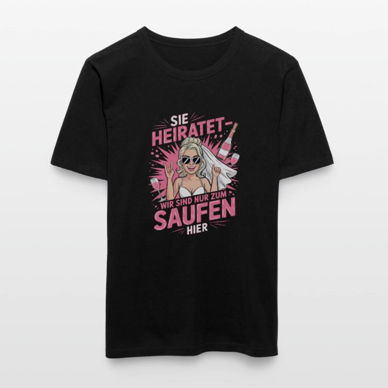 Funny German Hen Party Sie Heiratet Design Men's Slim Fit T-Shirt