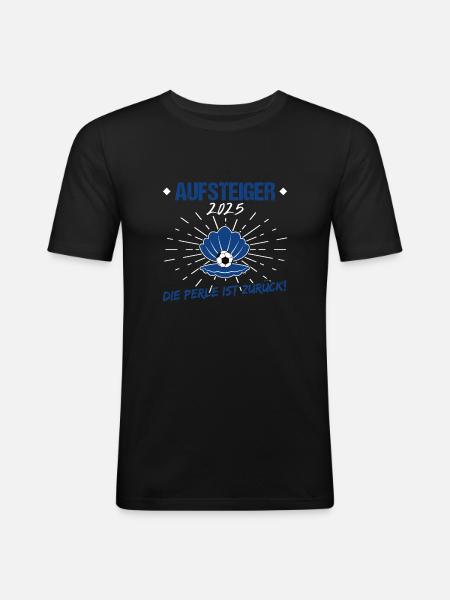Hamburg Aufstieg - Männer Slim Fit T-Shirt - Schwarz