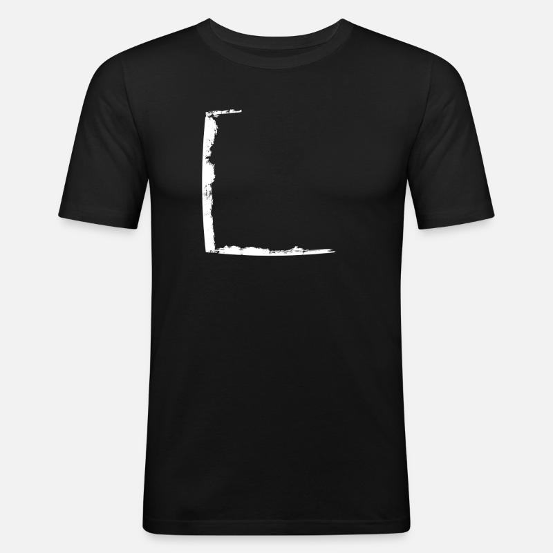 Half frame dirty white - Men's Slim Fit T-Shirt - black