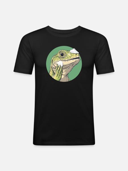 Lizard shaving – smoother than ever! - Men's Slim Fit T-Shirt - black