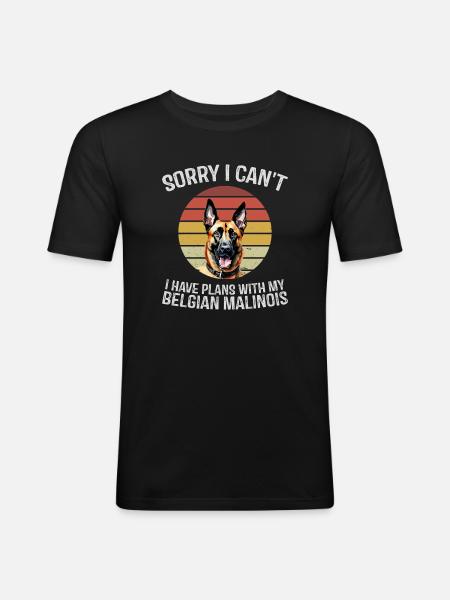 Humorous Belgian Malinois Dog Tee - Men's Slim Fit T-Shirt - black