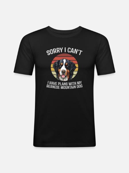 Bernese Mountain Dog Humour Tee - Men's Slim Fit T-Shirt - black