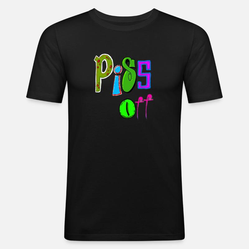 Hau ab - Männer Slim Fit T-Shirt - Schwarz