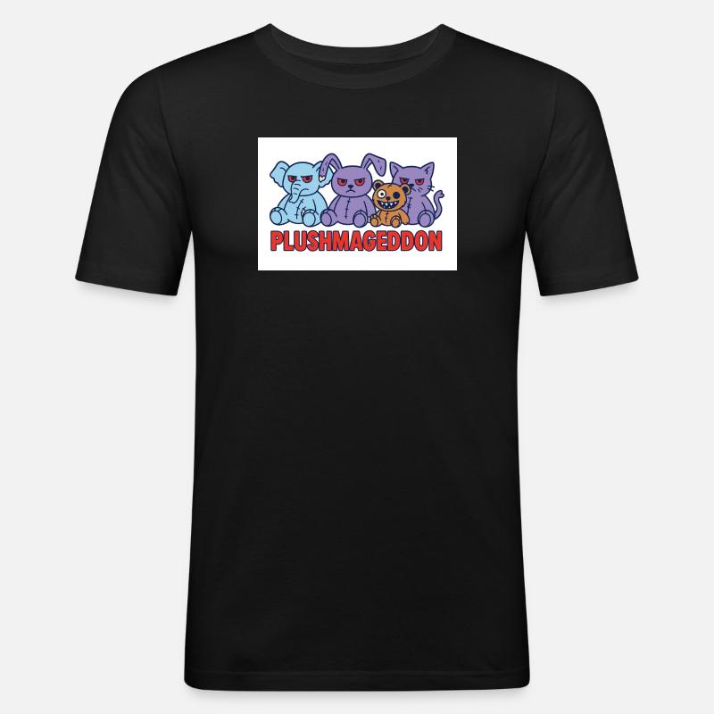 Plushmageddon - Männer Slim Fit T-Shirt - Schwarz