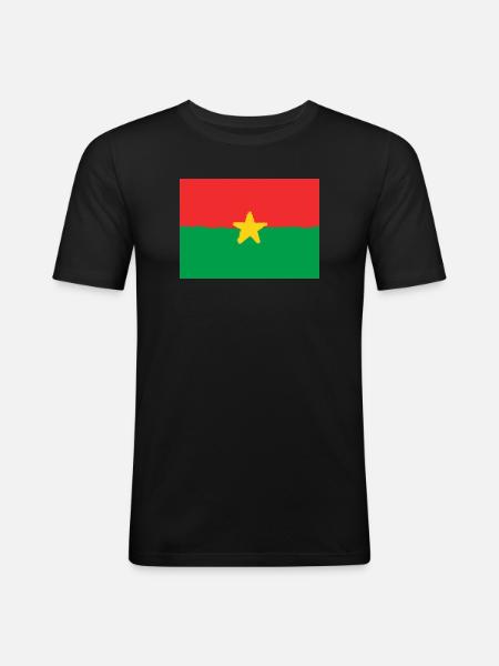 Flag of Burkina Faso - Men's Slim Fit T-Shirt - black