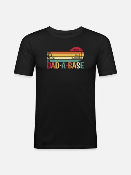 Retro Dad-A-Base Sunset Illustration - Men's Slim Fit T-Shirt - black