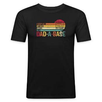 Voiture rétro papa blague T-Shirt Design - T-shirt près du corps Homme - noir - Devant - Nik (191cm)