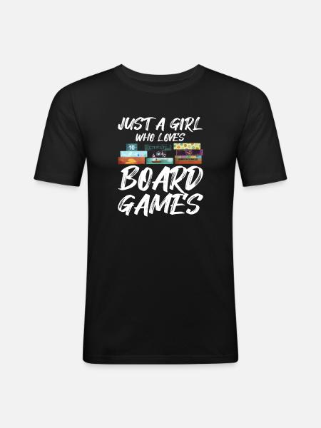 Bara en tjej som älskar brädspel - Brädspel - Slim Fit T-shirt herr - svart