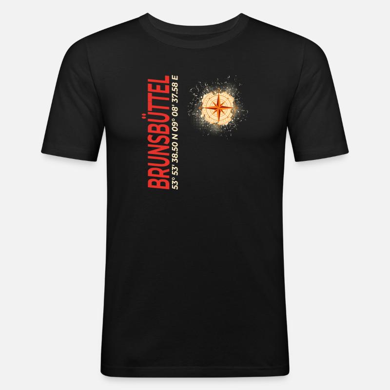 Brunsbüttel - Männer Slim Fit T-Shirt - Schwarz