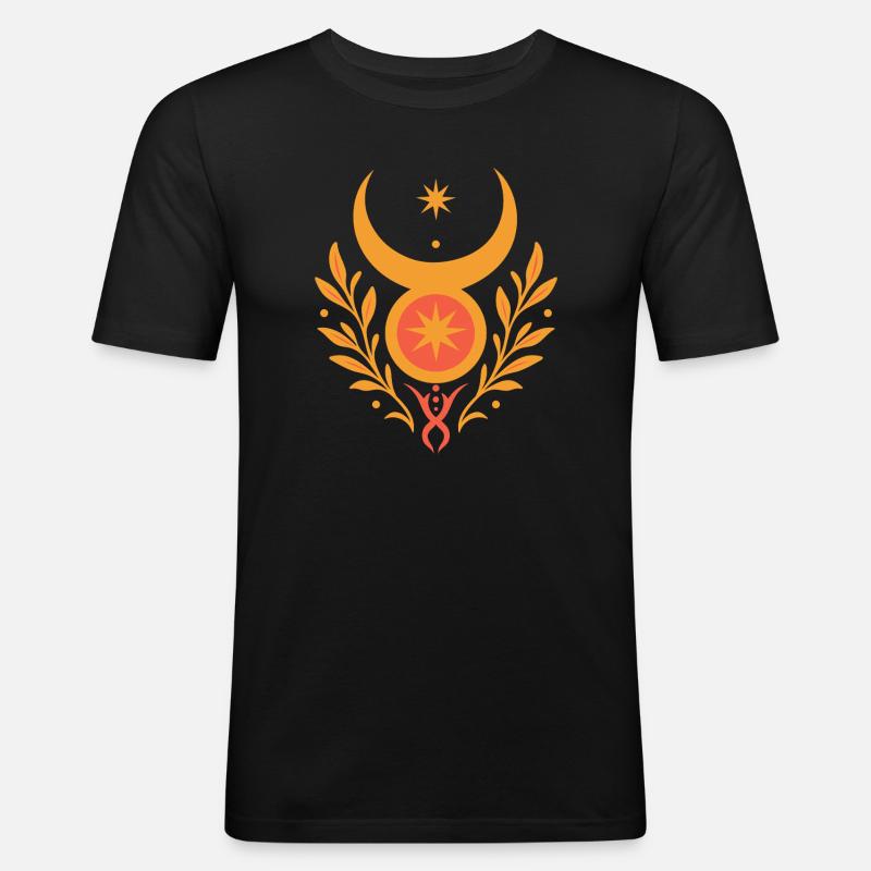 Mittsommer Sonnengott - Pagan & Wicca - Männer Slim Fit T-Shirt - Schwarz