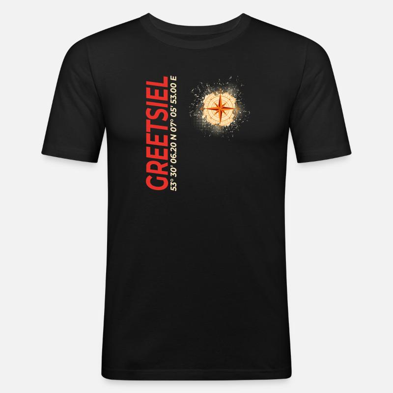 Greetsiel - Männer Slim Fit T-Shirt - Schwarz