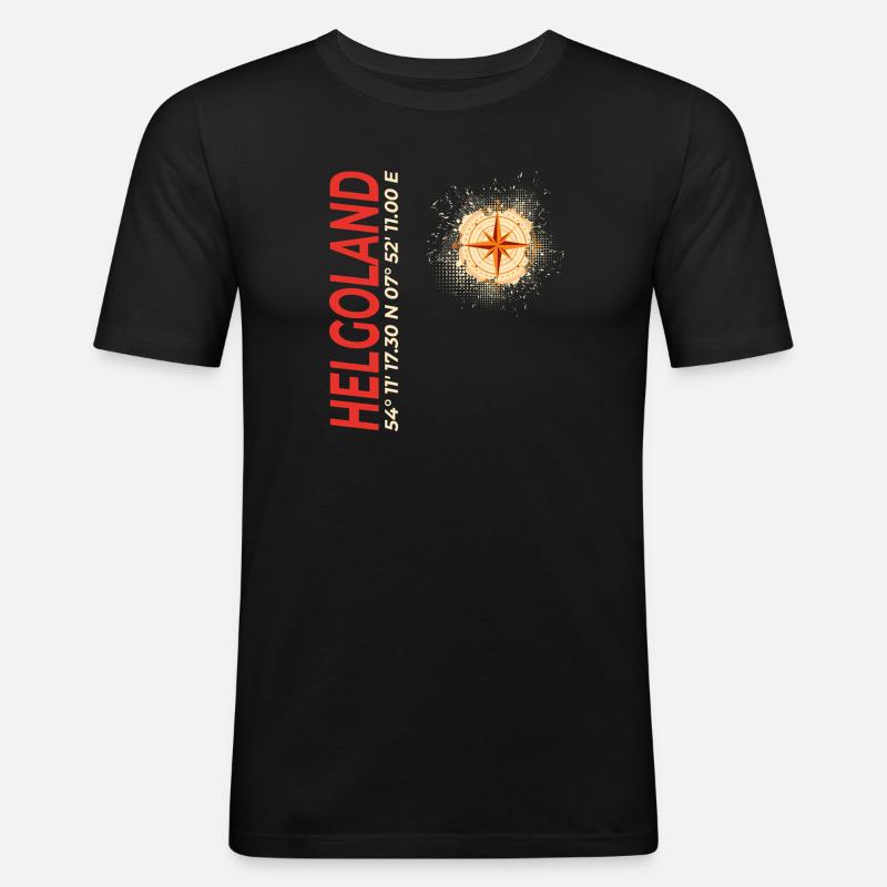 Helgoland - Männer Slim Fit T-Shirt - Schwarz