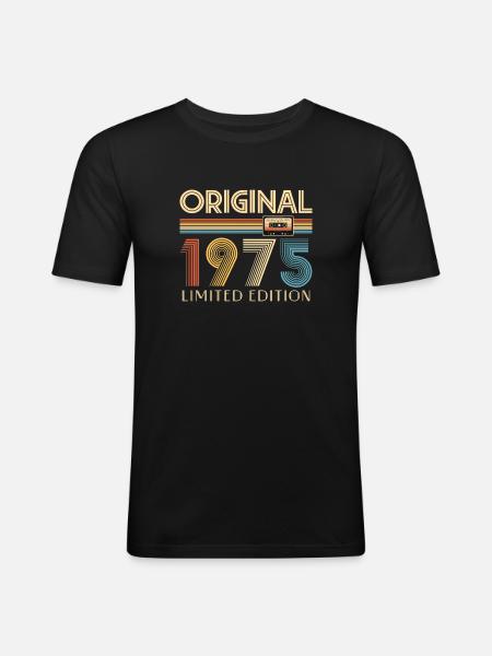Retro 1970s Cassette Tape Limited Edition - Men's Slim Fit T-Shirt - black
