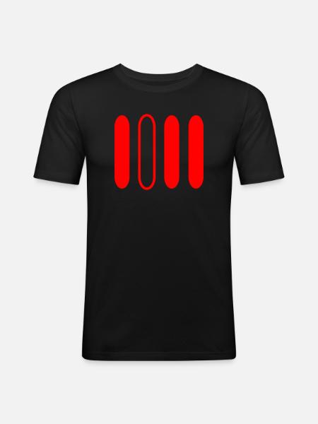 rouge 4 - T-shirt près du corps Homme - noir