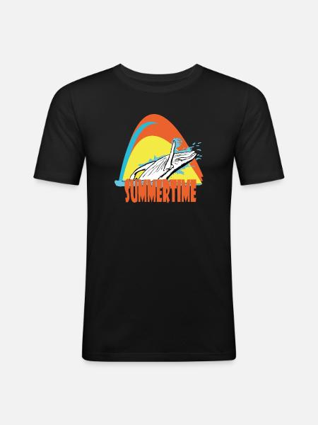Humpback whale - Men's Slim Fit T-Shirt - black