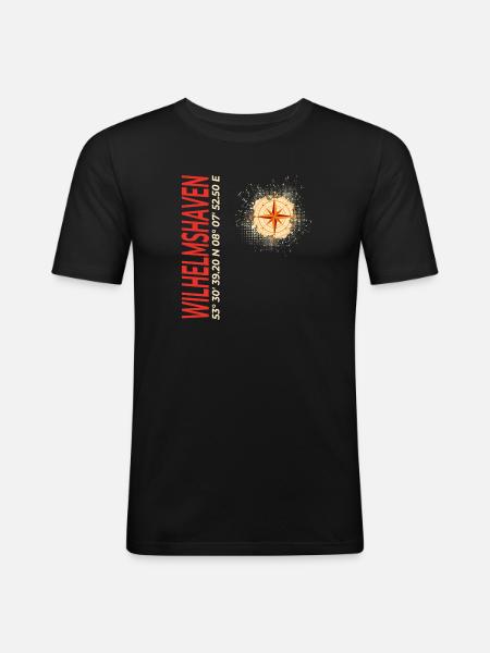 Wilhelmshaven - Männer Slim Fit T-Shirt - Schwarz