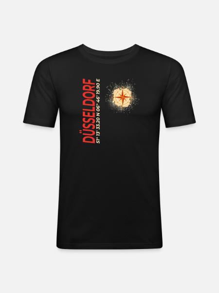 Düsseldorf - Männer Slim Fit T-Shirt - Schwarz