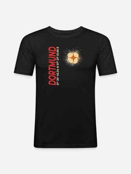 Dortmund - Männer Slim Fit T-Shirt - Schwarz