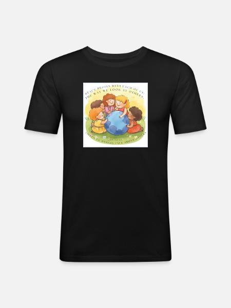Peace begins with each of us - Men's Slim Fit T-Shirt - black
