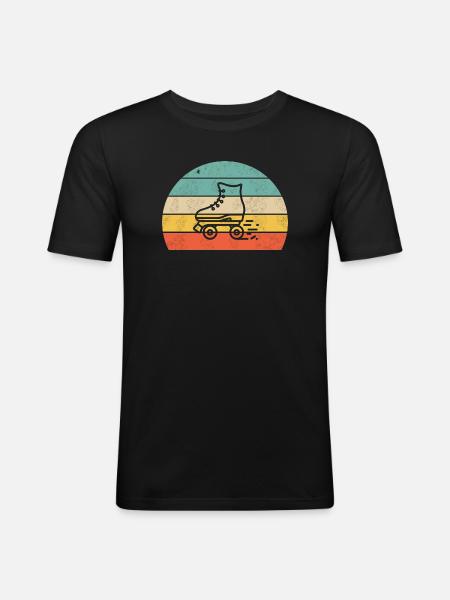 Rollschuh Sirt bunt - Männer Slim Fit T-Shirt - Schwarz