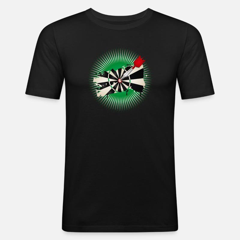 Dartscheibe im Graffiti-Stil mit Treffer - Männer Slim Fit T-Shirt - Schwarz