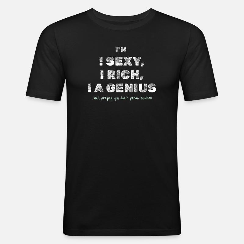 Boolescher Witz – Lustiges Dev-T-Shirt - Männer Slim Fit T-Shirt - Schwarz