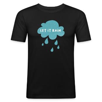 Cloud Let it rain Rain Weather Nursery Dots - Men's Slim Fit T-Shirt - black - Front - Nik (191cm)