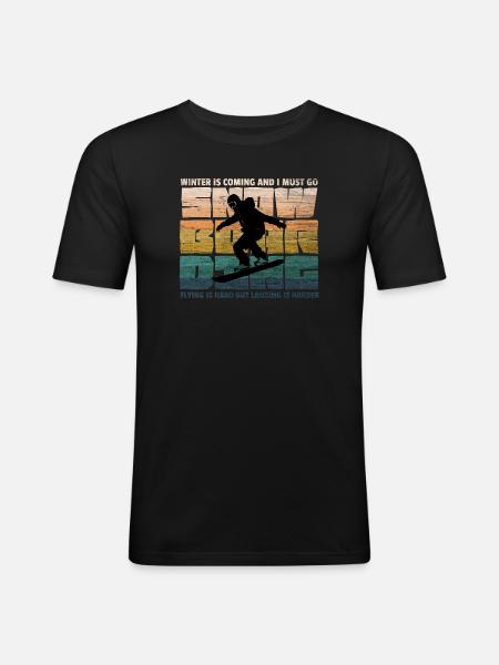Snowboard Snowboarder Snowboarding - Men's Slim Fit T-Shirt - black