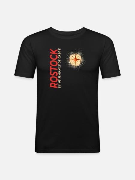 Rostock - Männer Slim Fit T-Shirt - Schwarz