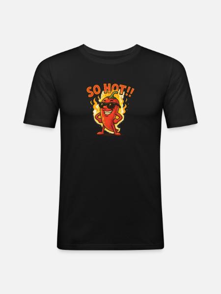 So Hot!! – Spicy Chili Attitude - Men's Slim Fit T-Shirt - black