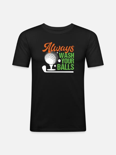Golf - Always Wash Your Balls - Men's Slim Fit T-Shirt - black