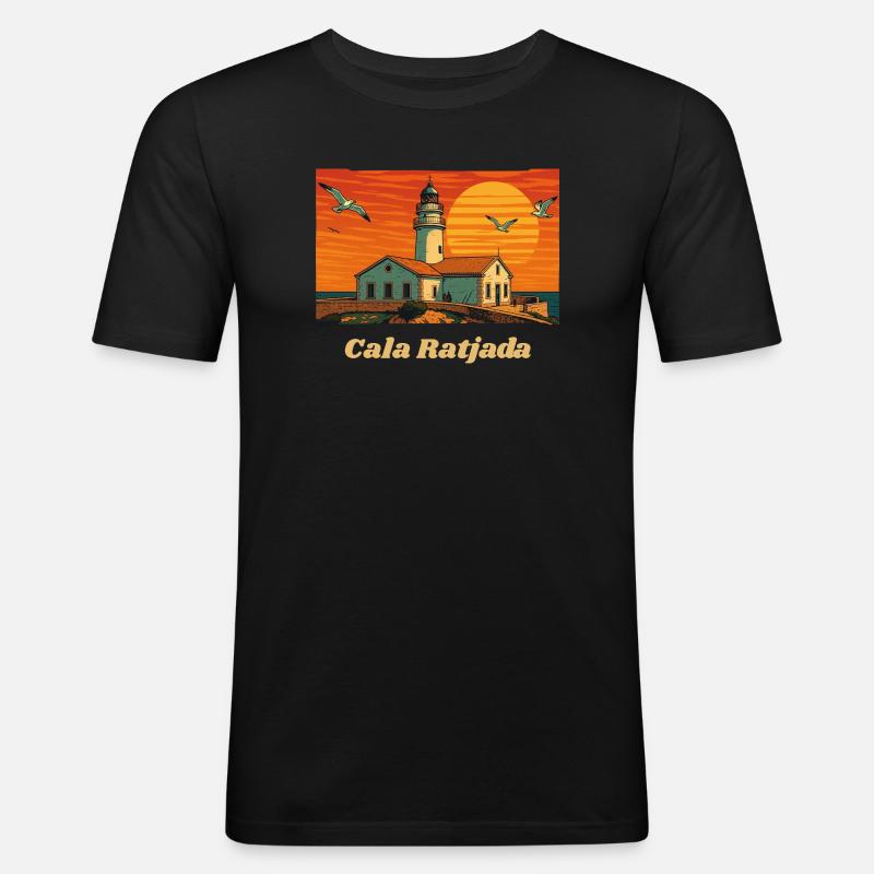 Cala Ratjada - Mallorca - Männer Slim Fit T-Shirt - Schwarz