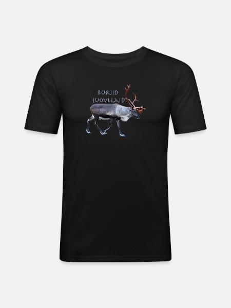 Buriid Juovllaid - Men's Slim Fit T-Shirt - black