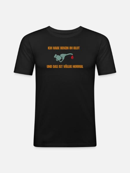 De l’essence dans le sang - T-shirt près du corps Homme - noir