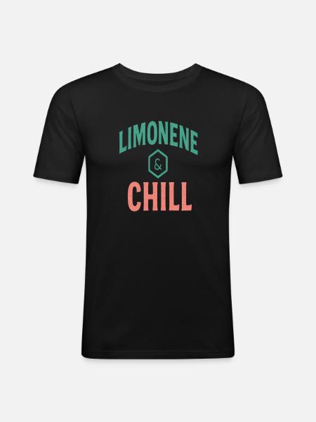 Limonen & Chill Citrus Vibes - Männer Slim Fit T-Shirt - Schwarz