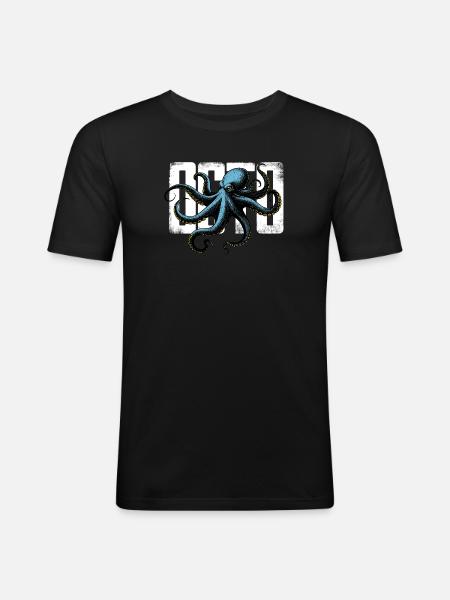 Stylized Octopus - Men's Slim Fit T-Shirt - black