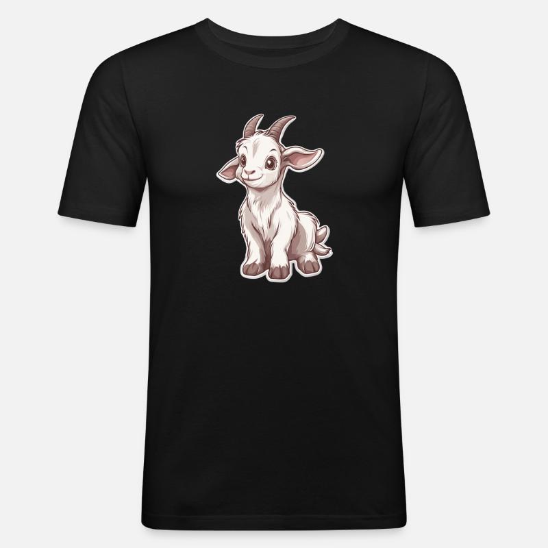 Ziege - Männer Slim Fit T-Shirt - Schwarz