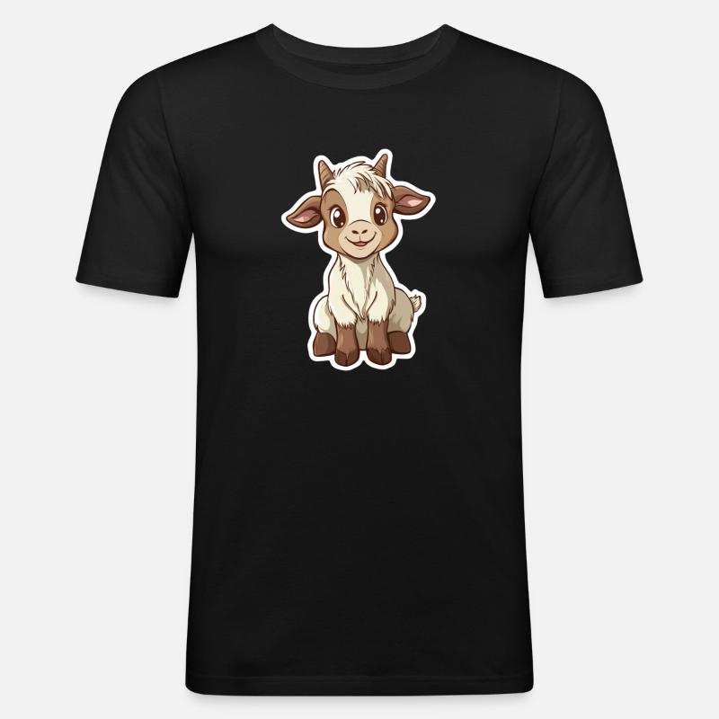 Ziege - Männer Slim Fit T-Shirt - Schwarz