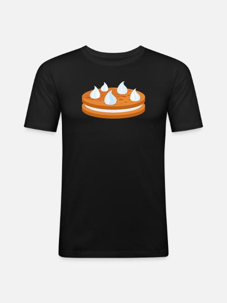Biscuit, Cookie, Biscuit with Cream - Men's Slim Fit T-Shirt - black