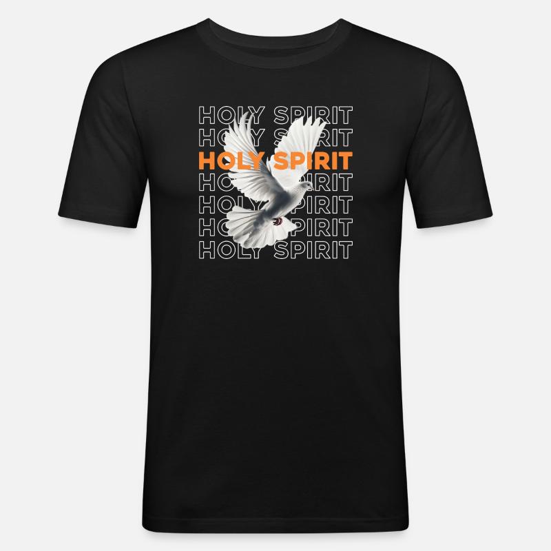 Taube des Heiligen Geistes - Männer Slim Fit T-Shirt - Schwarz