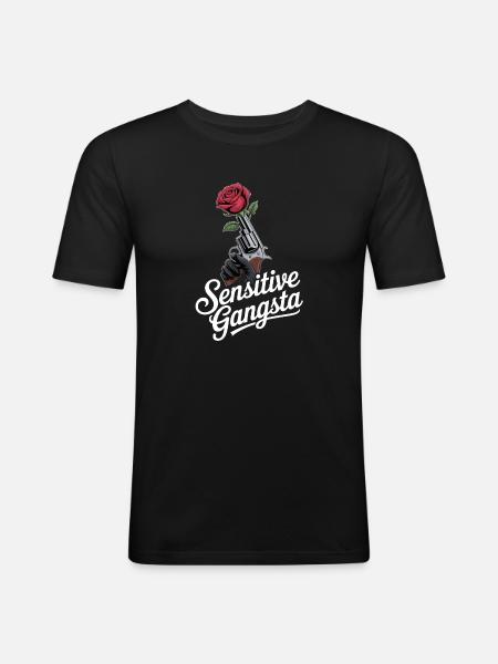Sensitive Gangsta - Men's Slim Fit T-Shirt - black