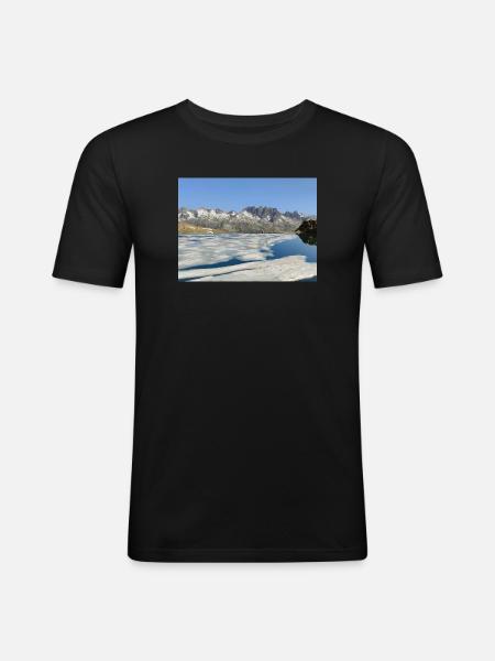 Lake Bramant in June - Men's Slim Fit T-Shirt - black