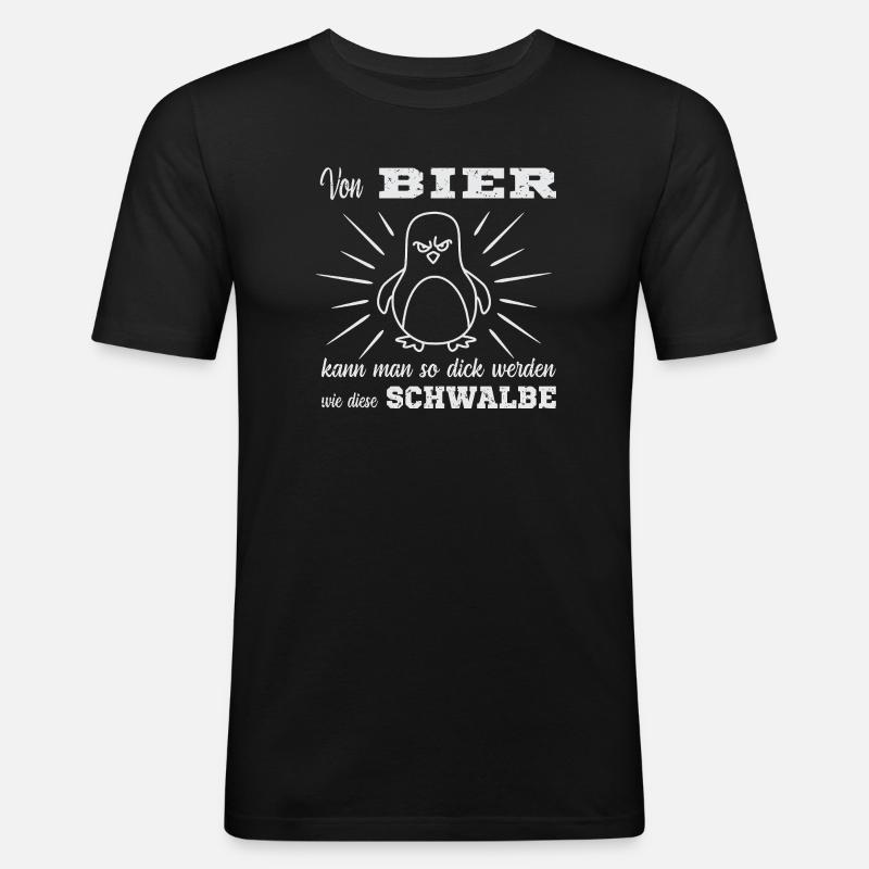 Bier Spruch - Männer Slim Fit T-Shirt - Schwarz