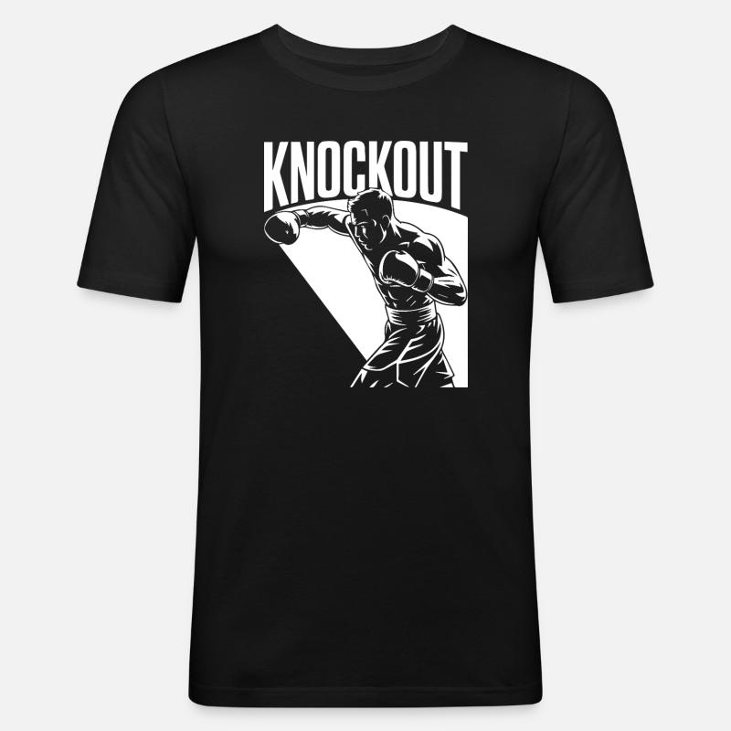 Knockout - Männer Slim Fit T-Shirt - Schwarz