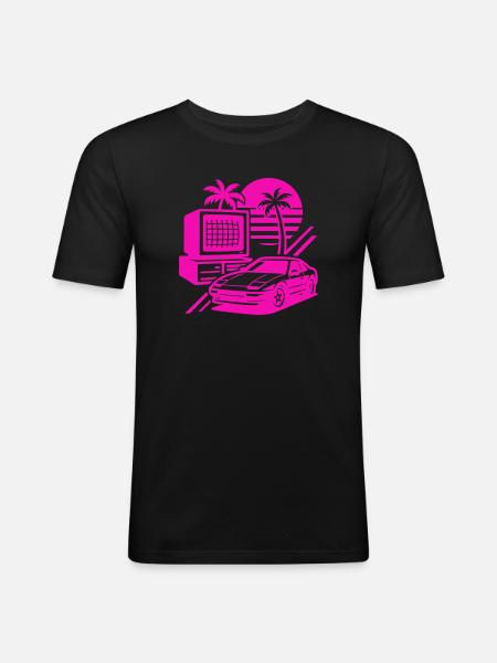 Miami Retro Pop Art - Men's Slim Fit T-Shirt - black