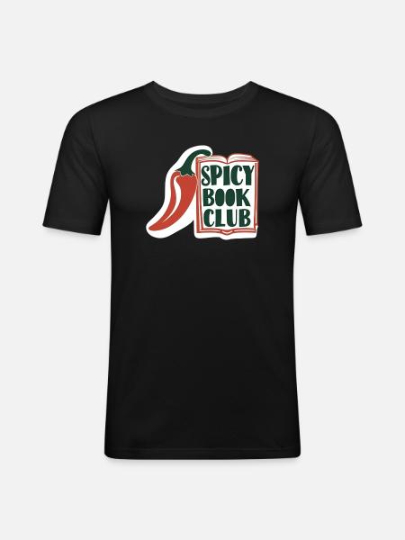 Spicy Book Club – Buch & Chili Design - Men's Slim Fit T-Shirt - black