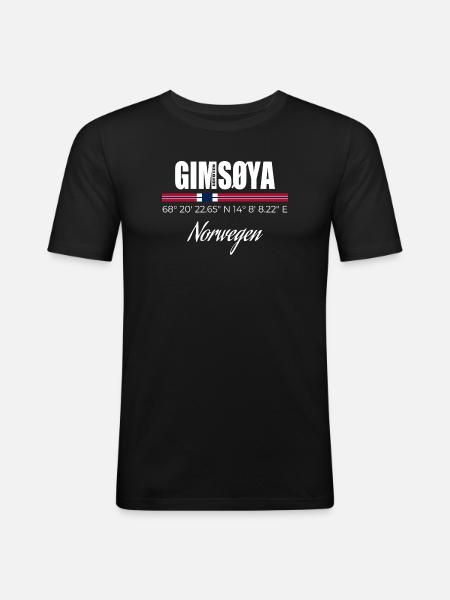 GIMSØYA - Männer Slim Fit T-Shirt - Schwarz