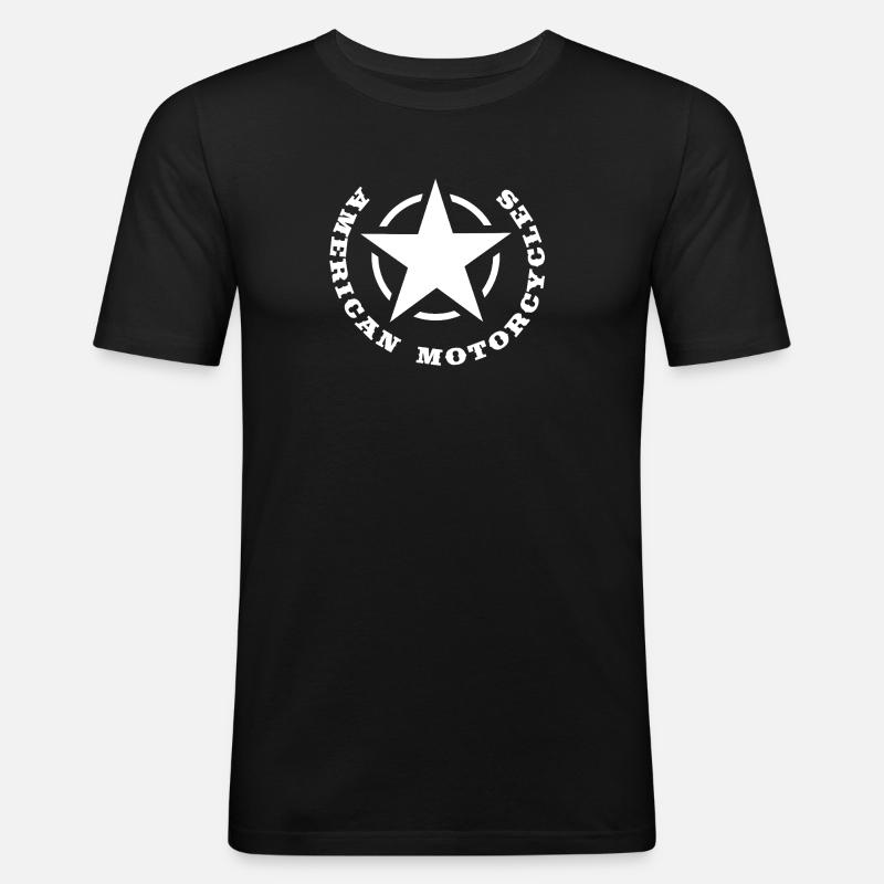American Motorcycle Design - Männer Slim Fit T-Shirt - Schwarz
